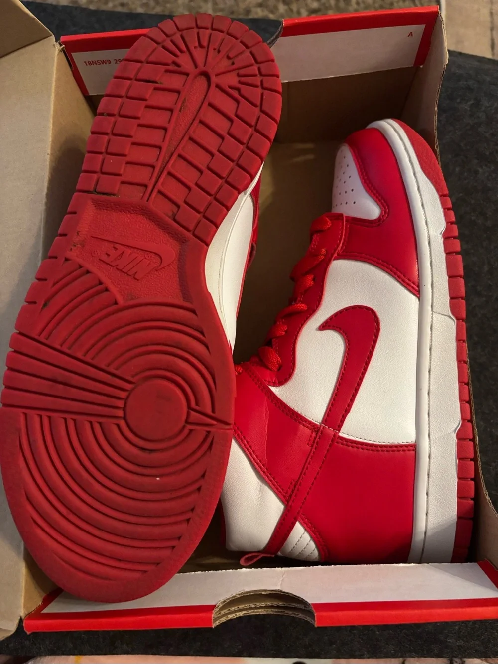 Nike Kids Dunk High Sneakers - White & Red